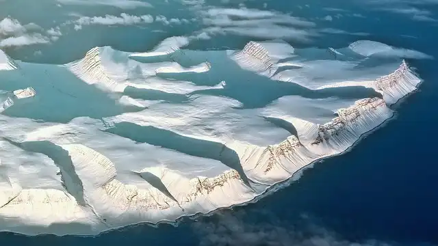 Wilczek Island Glacier Split Exposes Whale Bones